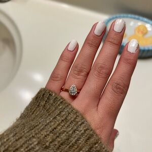 Elegant Silver Teardrop Ring